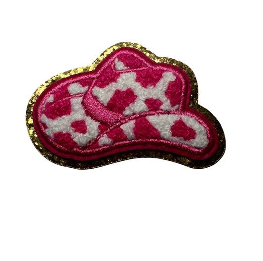 Pink & White Cowboy Hat - Chenille Patch