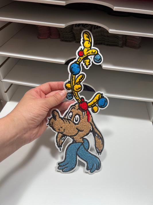 Holiday Dog - Chenille Patch - Ready to Press