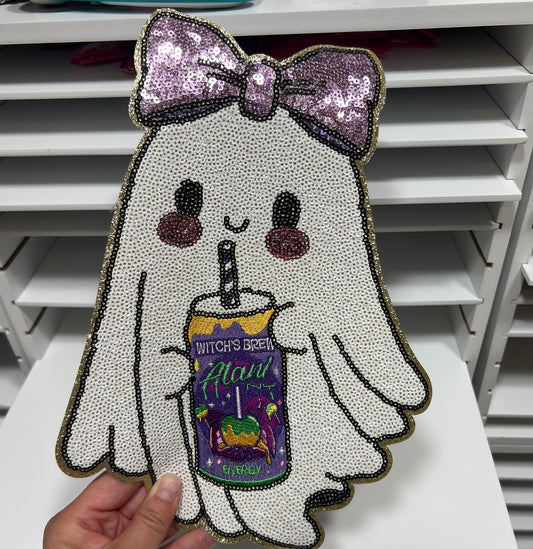 Energized Ghostie Sequin  Patch - Ready to Press