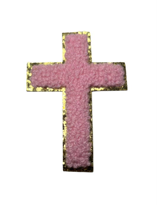 Pink Cross - Chenille Patch
