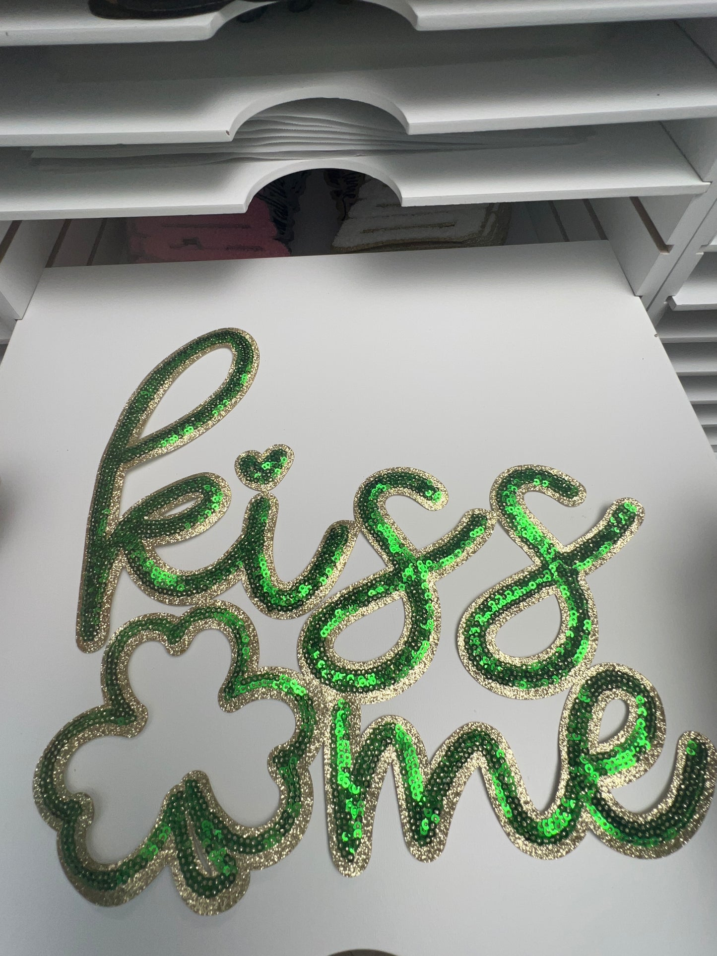 Kiss Me St Patrick’s - Ready to Press Sequin Patch