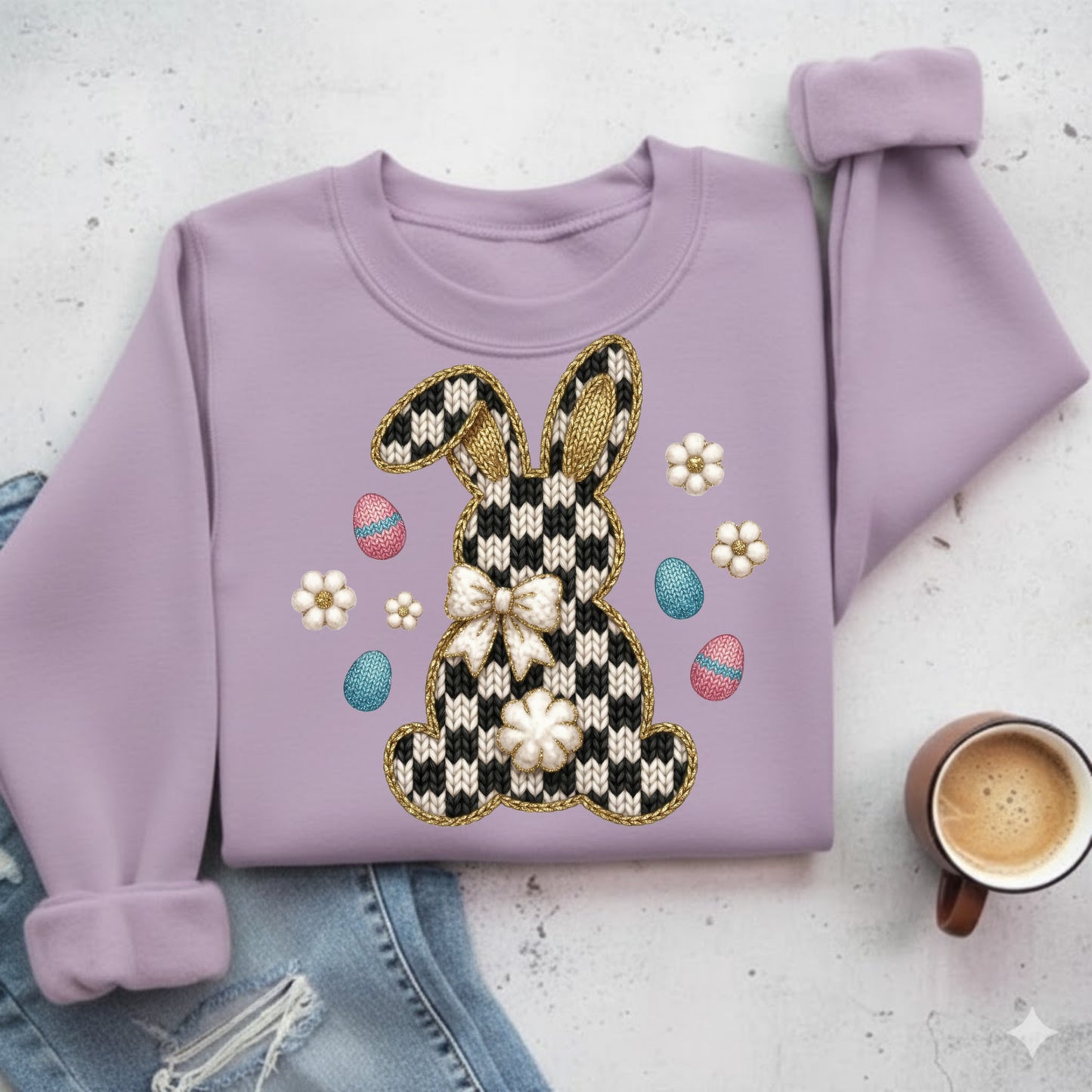 Checkered Easter Bunny Yarn - DTF