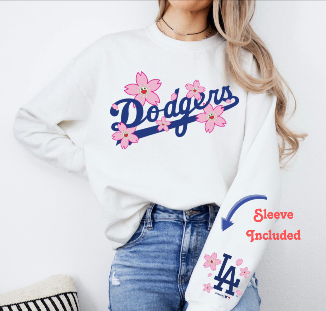 Floral Blue Baseball - DTF
