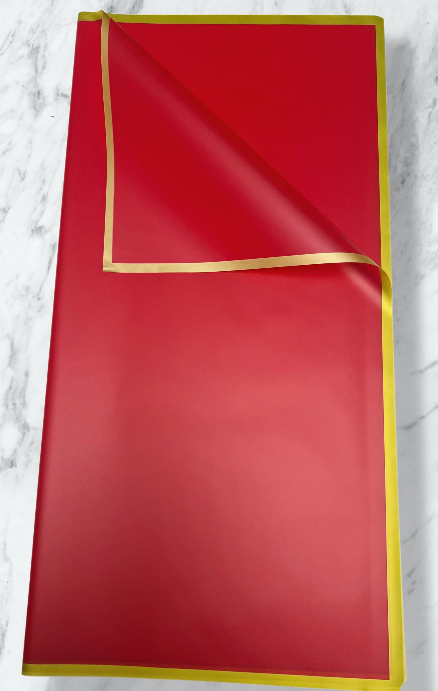 Red Solid Color Gold Edge Korean Paper