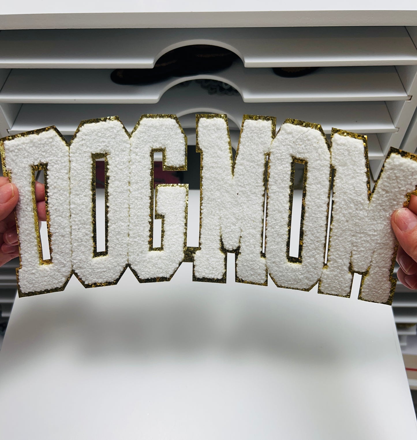 Dog Mom - Ready to Press Chenille Patch