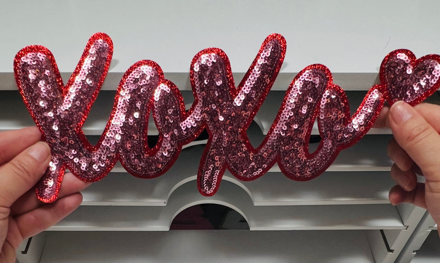 XOXO - Ready to Press Sequin Patch