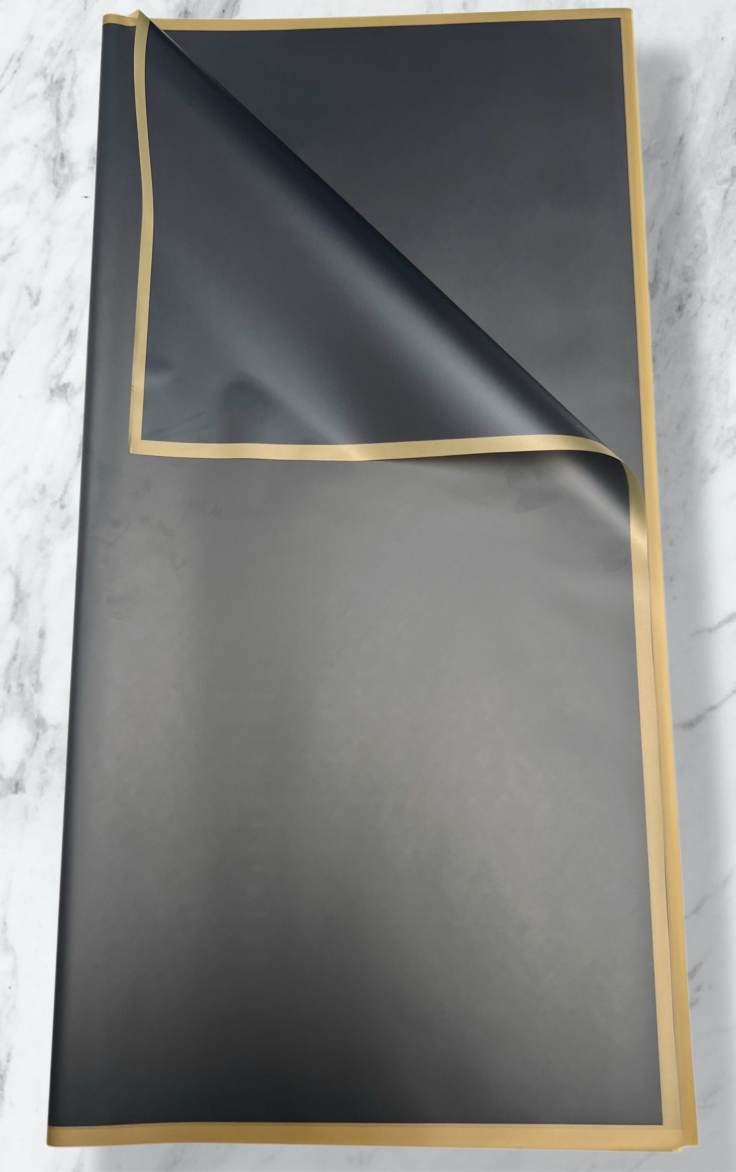 Black Solid Color Gold Edge Korean Paper