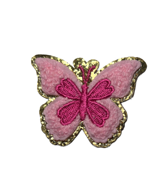 Pink Butterfly - Chenille Patch