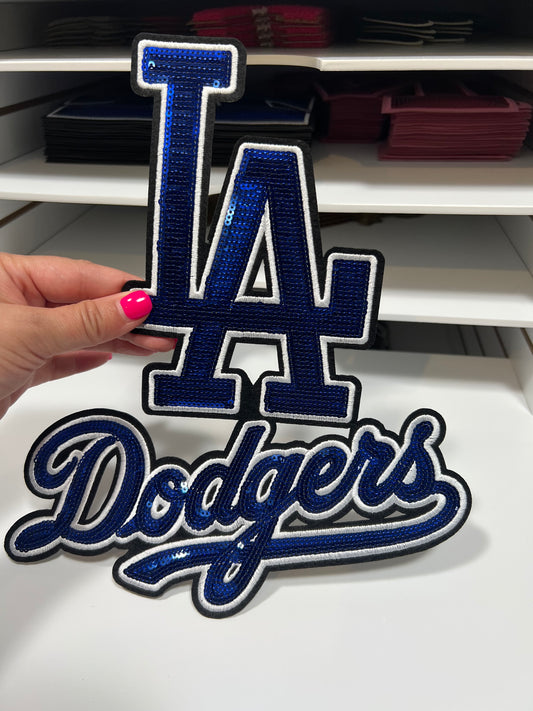Blue LA Patch - Sequin Patch - Ready to Press