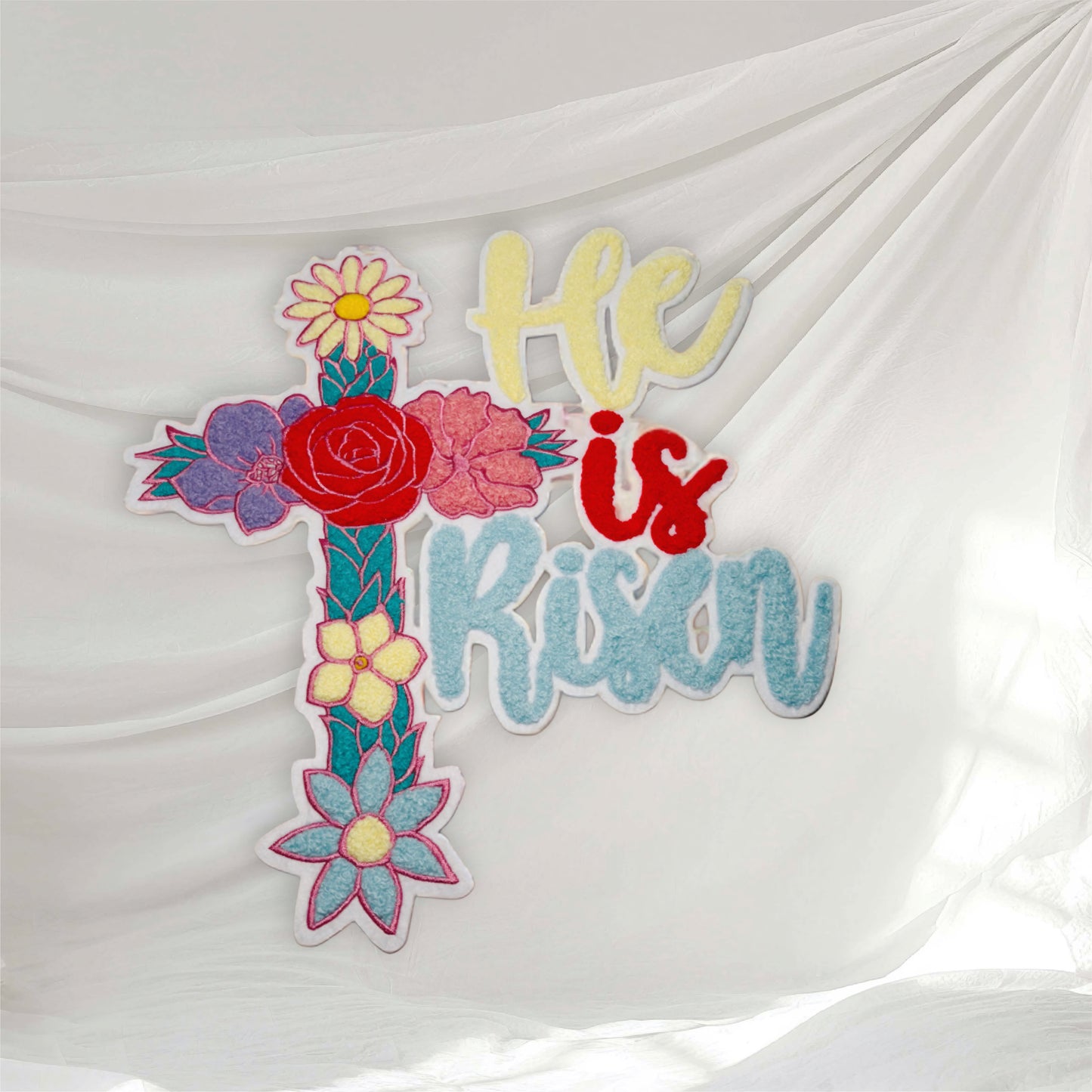 He Is Risen- Chenille Patch - Ready to Press