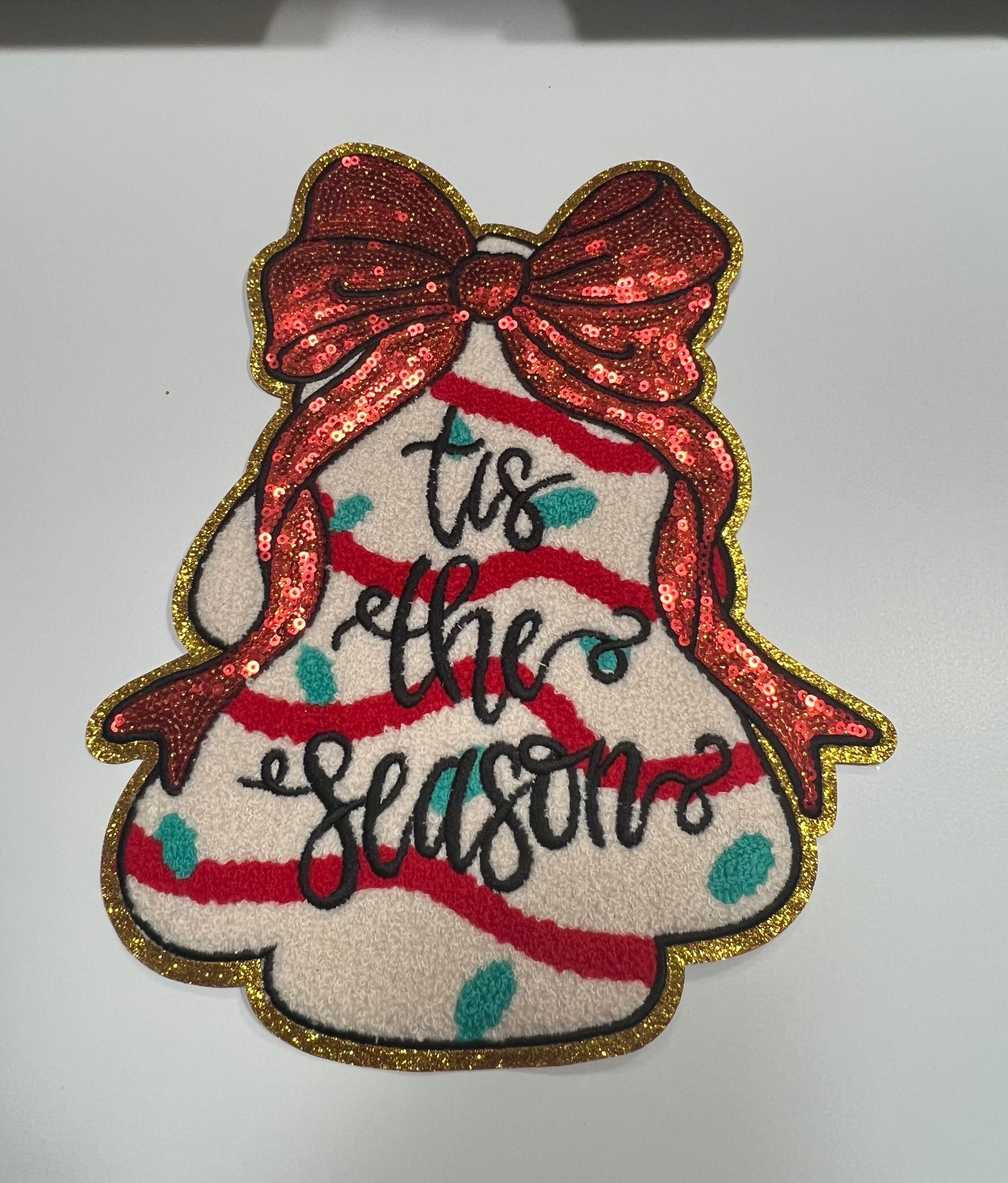 Christmas Tree Cake Coquette- Ready to Press Chenille Patch