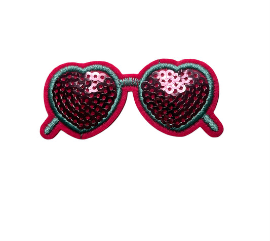 Heart Glasses - Sequin Patch
