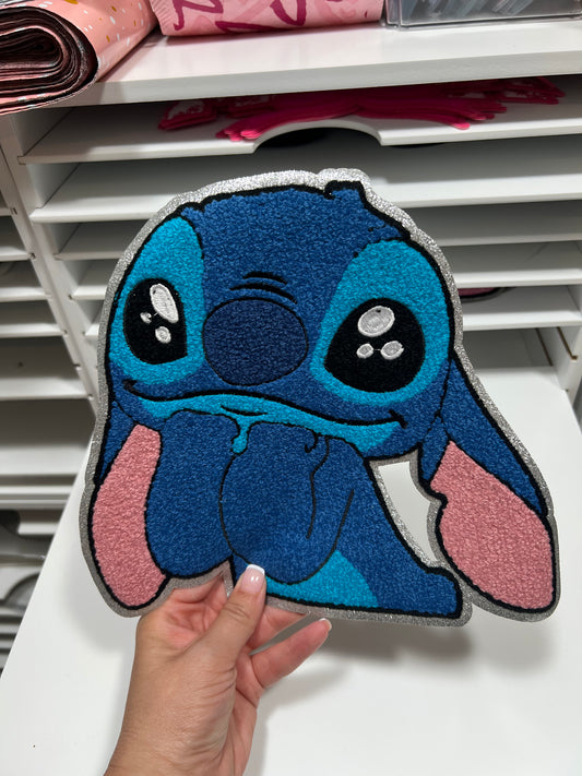 Blue Furry Friend Patch - Chenille Patch - Ready to Press