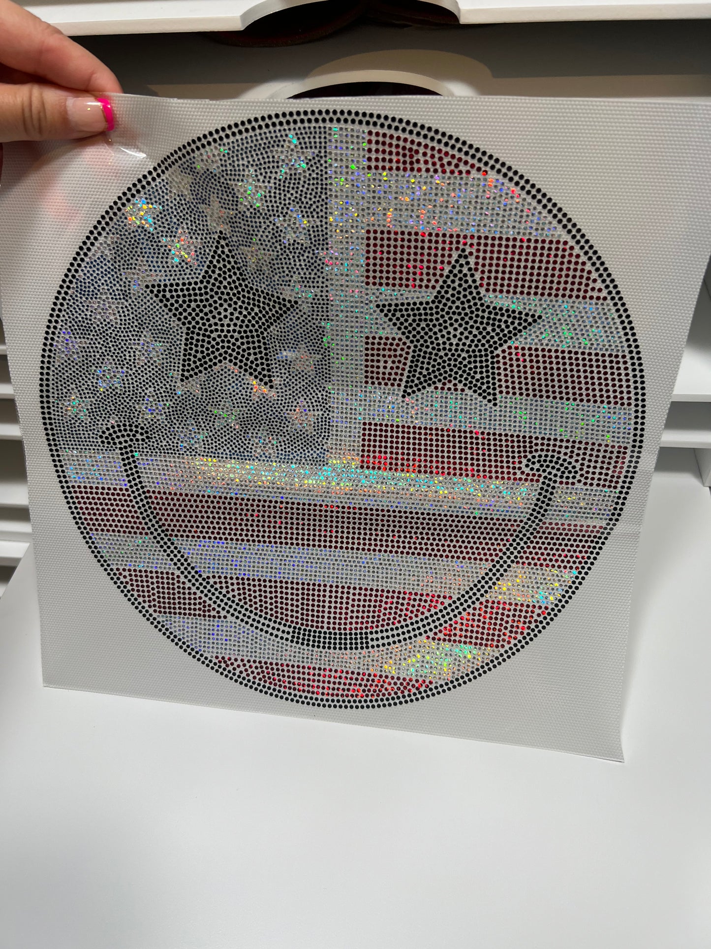 Sparkle USA Flag Smiley | Spangle Transfer
