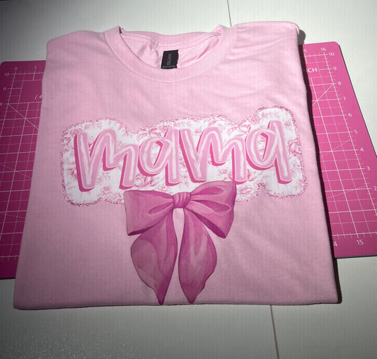 Mama Pink Bow Tee