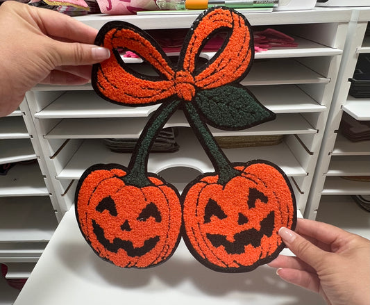 Pumpkin Cherries- Chenille Patch - Ready to Press