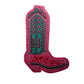 Pink & Teal Cowboy Boot - Embroidered Patch