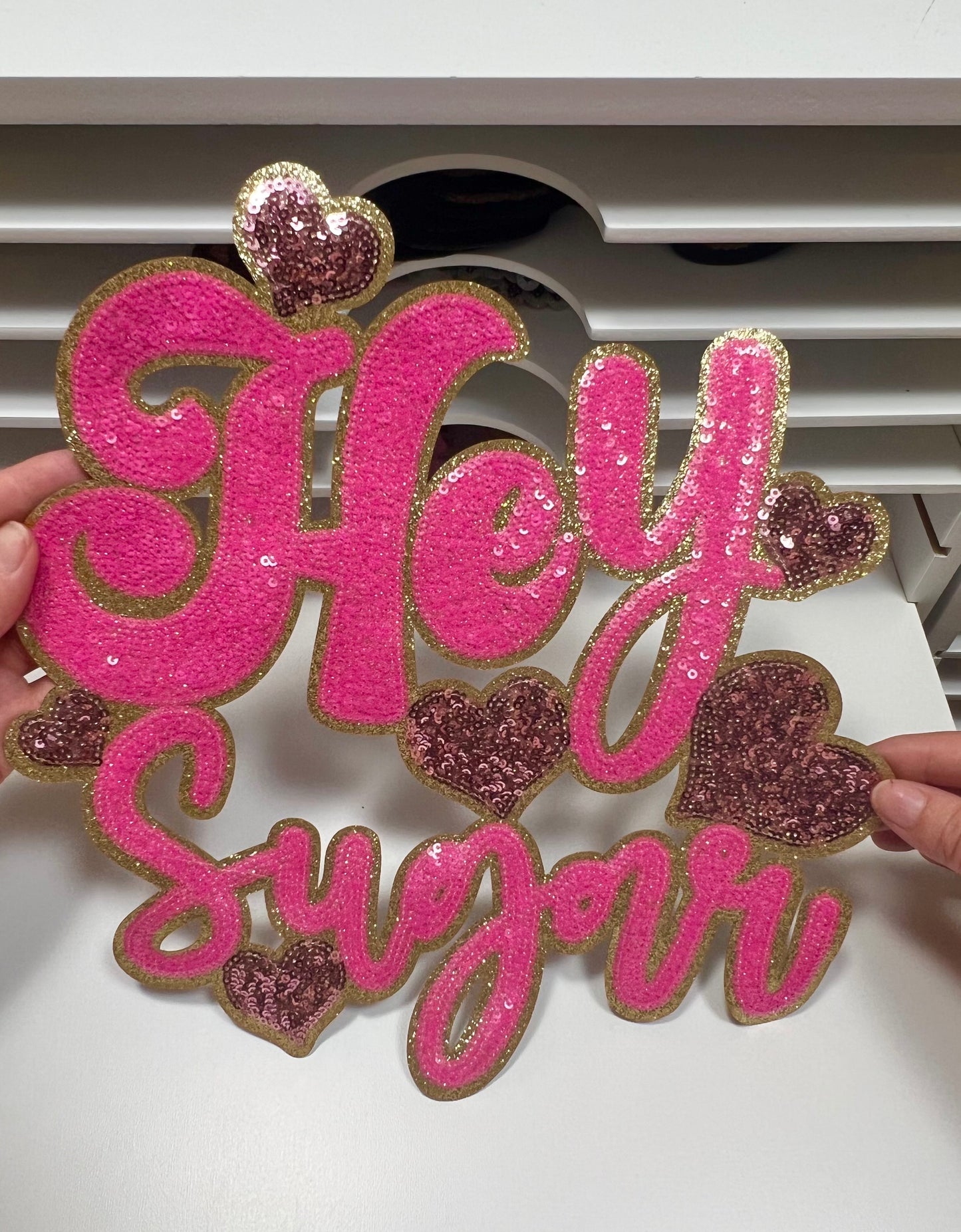 Hey Sugar  - Ready to Press Sequin Patch