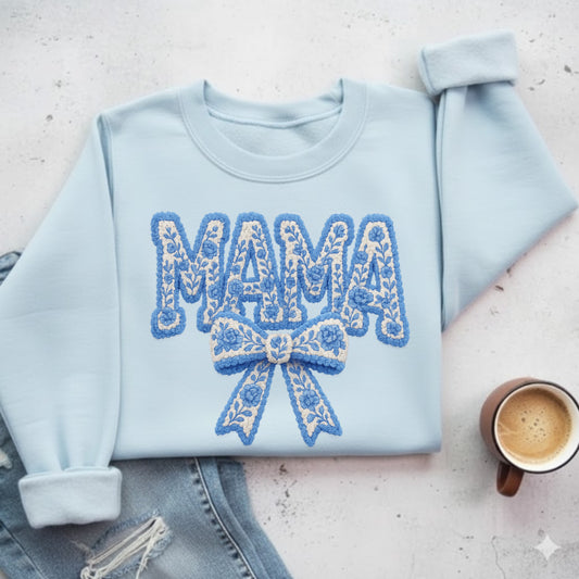 Blue Floral Mama Yarn- DTF