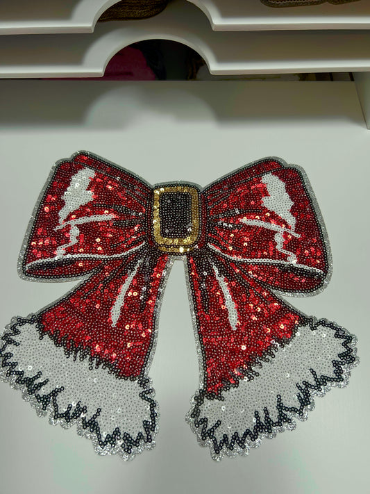 Santa’s Belt Coquette - Sequin Patch - Ready to Press