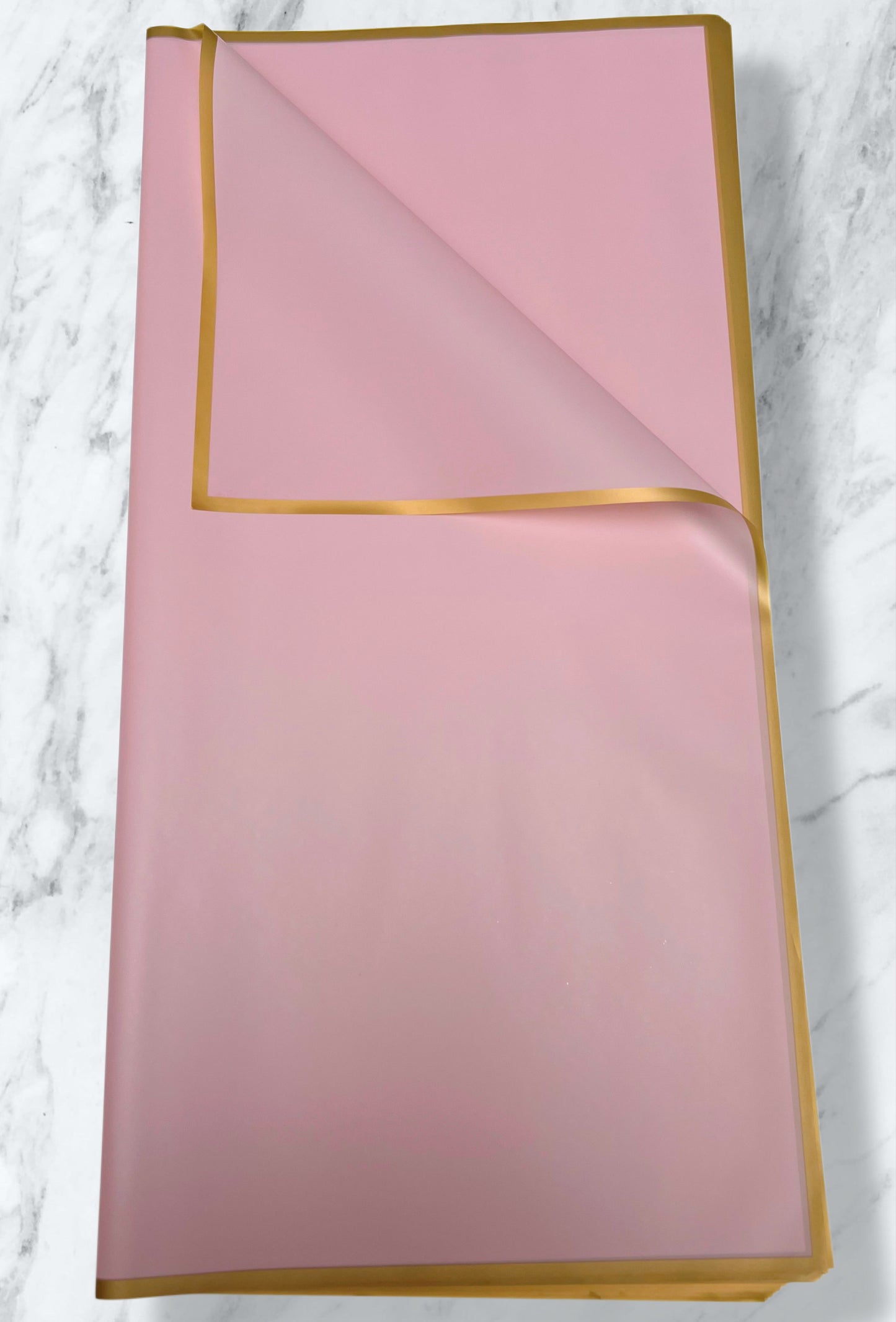 Dust Pink Solid Color Gold Edge Korean Paper