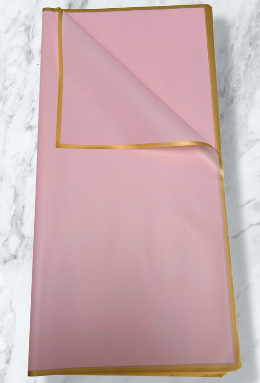 Dust Pink Solid Color Gold Edge Korean Paper