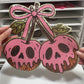 Pink Drippy Skull Apples - Sequin Patch - Ready to Press
