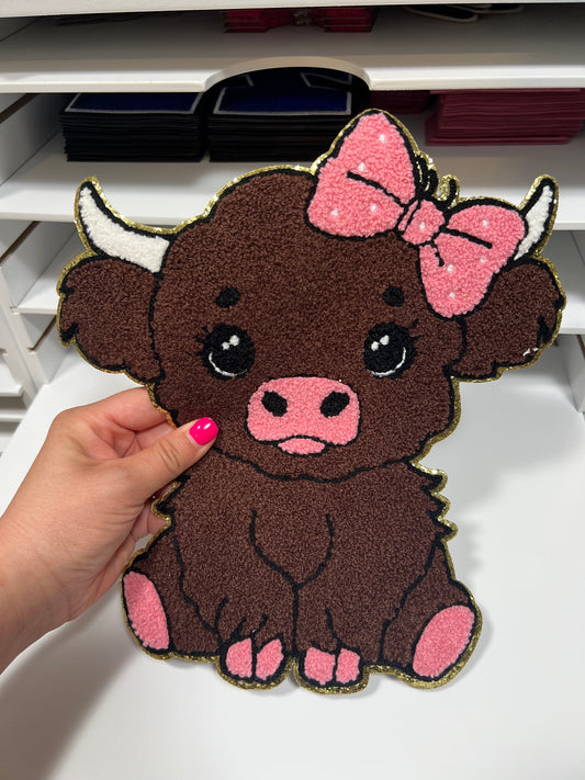 Coquette Cow- Chenille Patch - Ready to Press