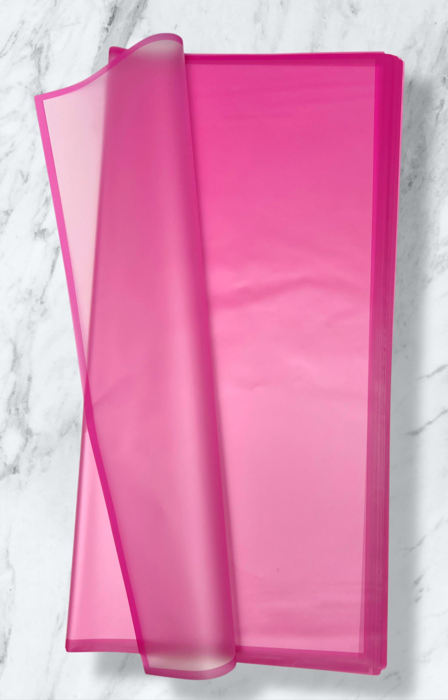 Transparent Solid Color Hot Pink Edge Korean Paper