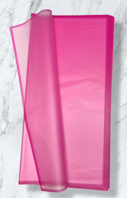 Transparent Solid Color Hot Pink Edge Korean Paper