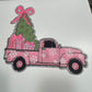 Pink Christmas Truck- Ready to Press Chenille Patch