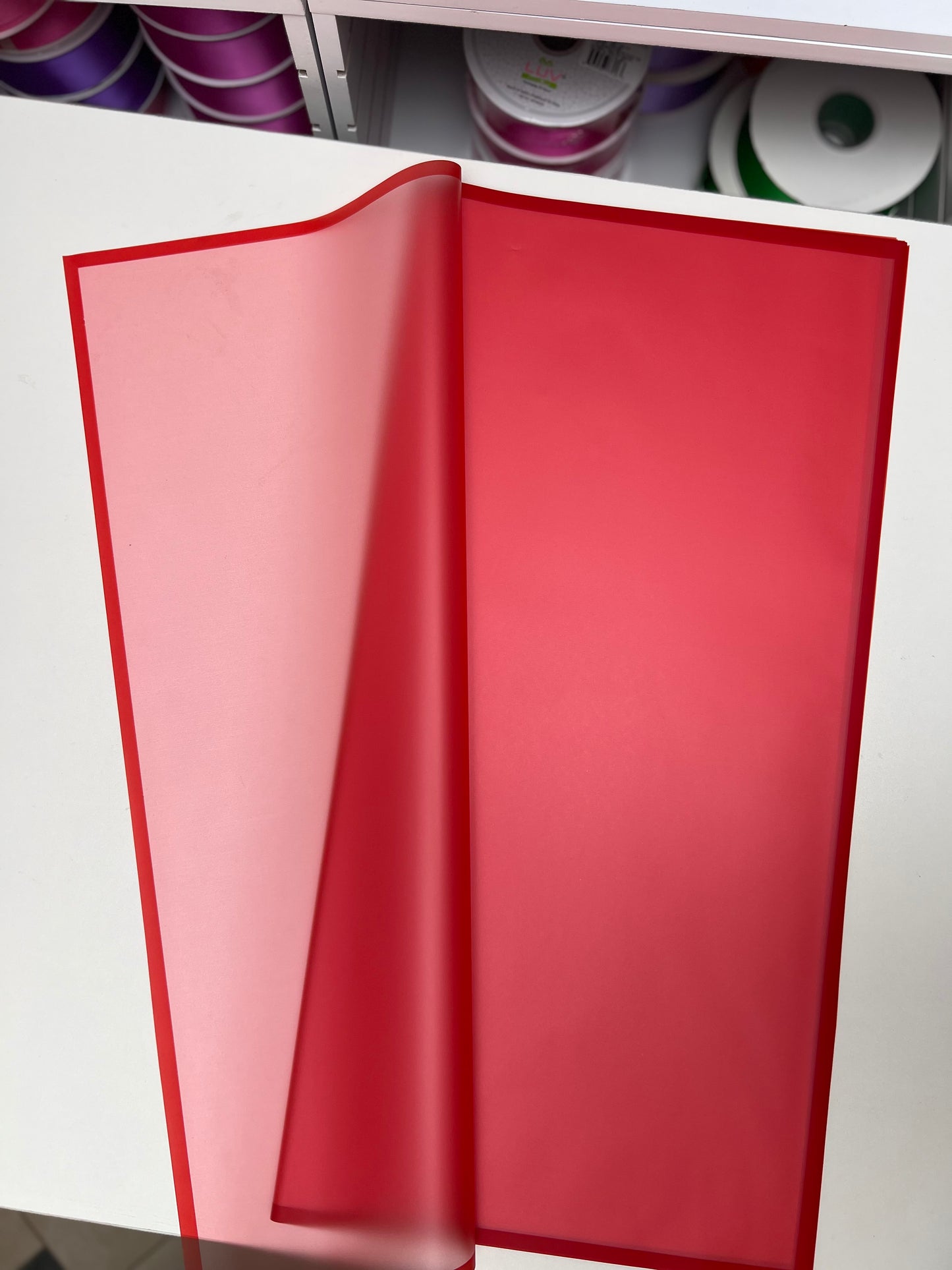 Transparent Solid Color Red Edge Korean Paper