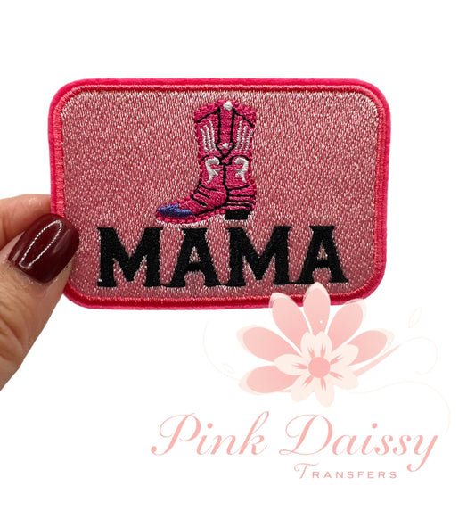 Pink Mama Boot - Embroidered Patch