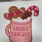 Gingerbread Pink Cup- Chenille Patch - Ready to Press