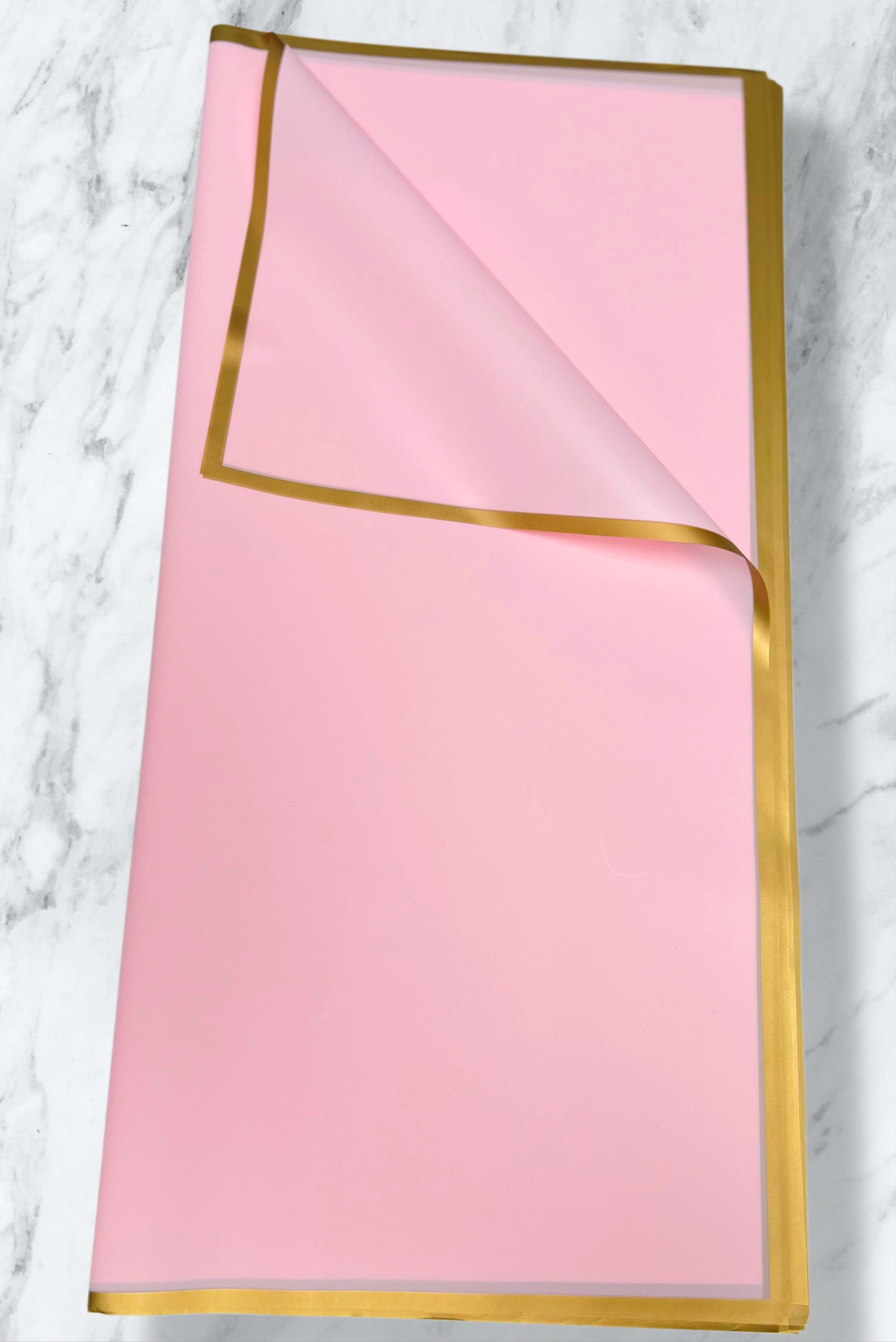 Pink Solid Color Gold Edge Korean Paper