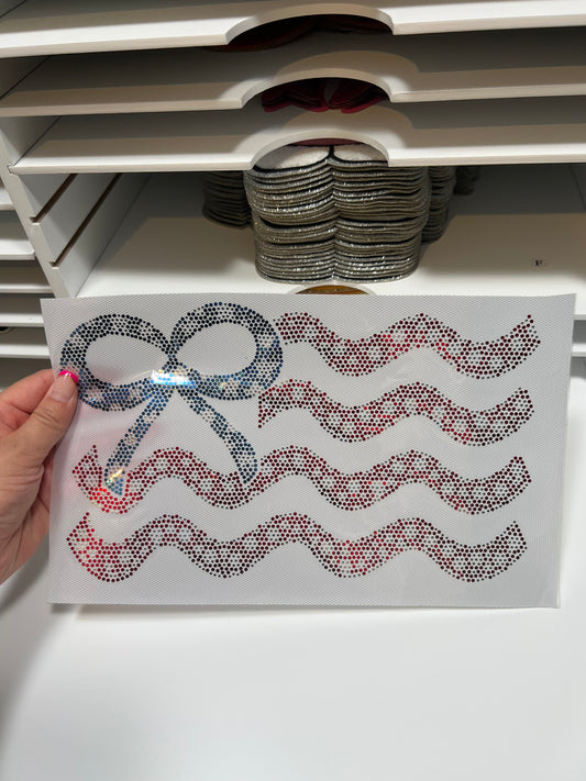 USA Flag Bow  | Spangle Transfer