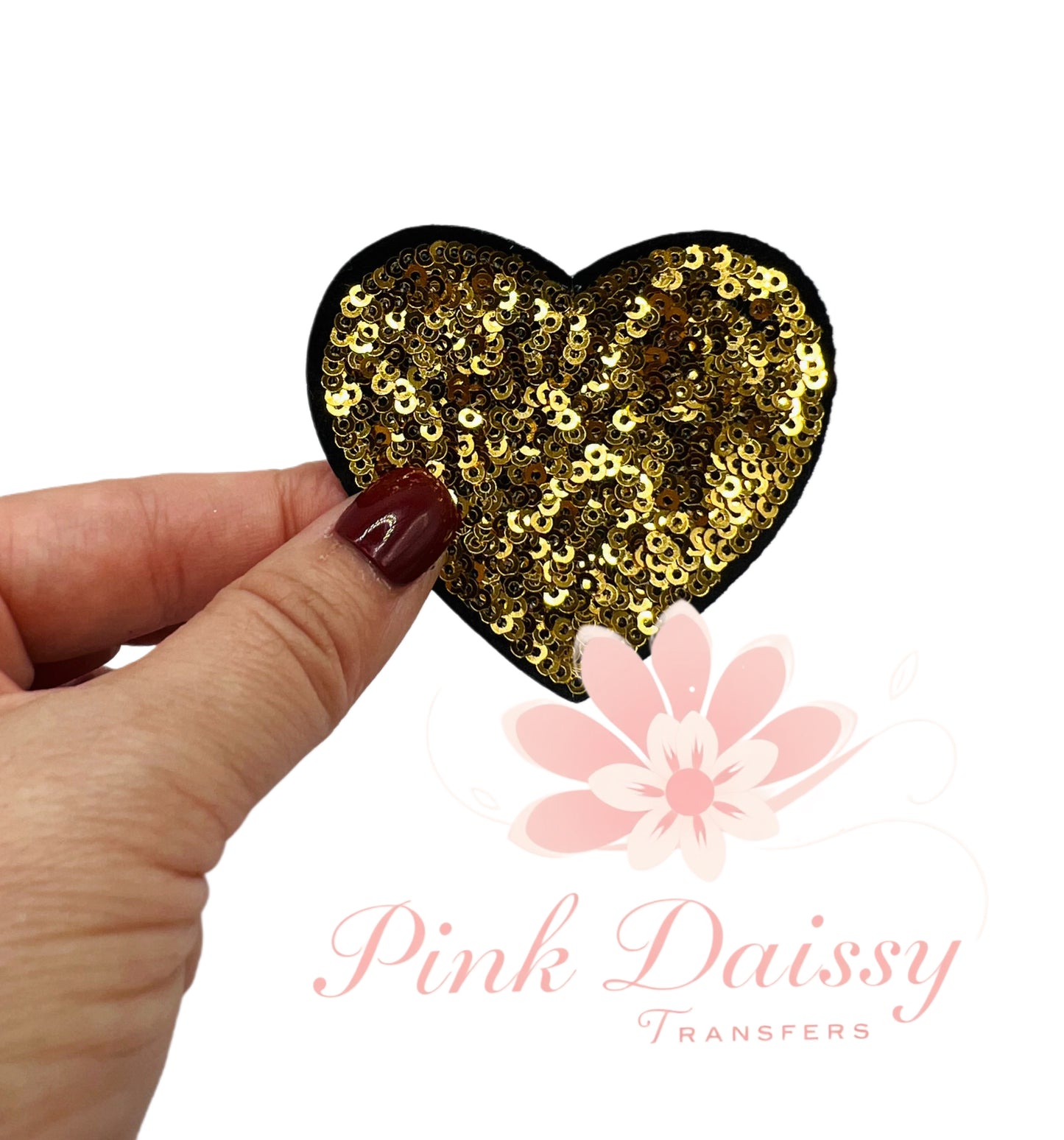 Gold Heart - Sequin Patch