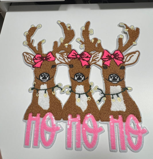Reindeer Trio- Ready to Press Chenille Patch