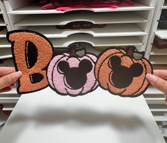 Boo Mouse- Chenille Patch - Ready to Press
