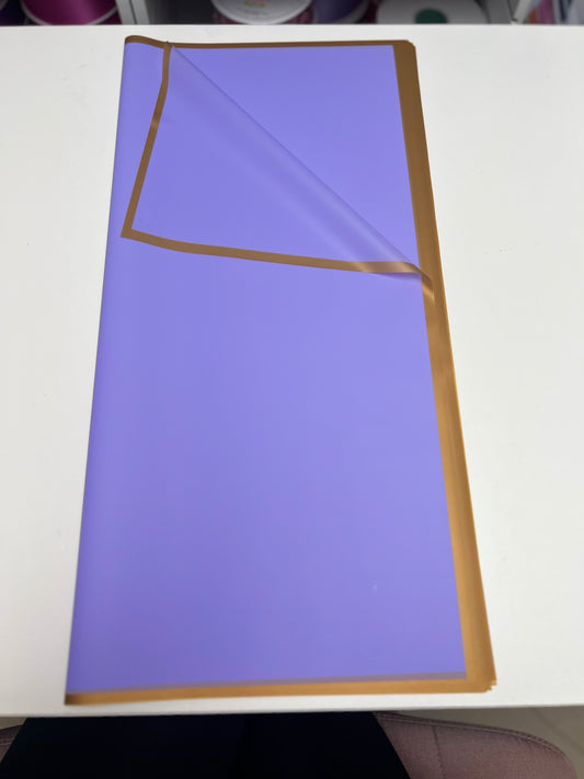 Purple Solid Color Gold Edge Korean Paper