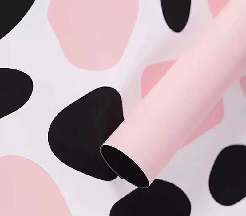 Pink Cow Print Korean Paper