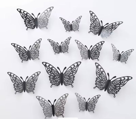 3D Mariposas - Black