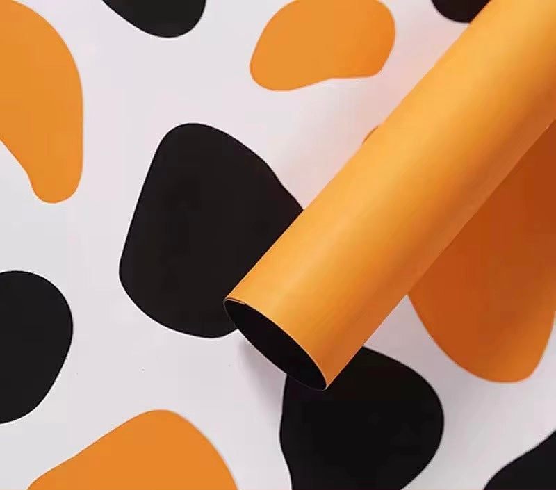 Orange Cow Print Korean Paper