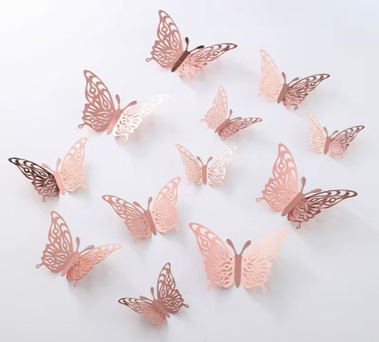 3D Mariposas - Rose Gold