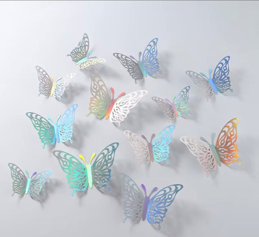 3D Mariposas - Rainbow Silver