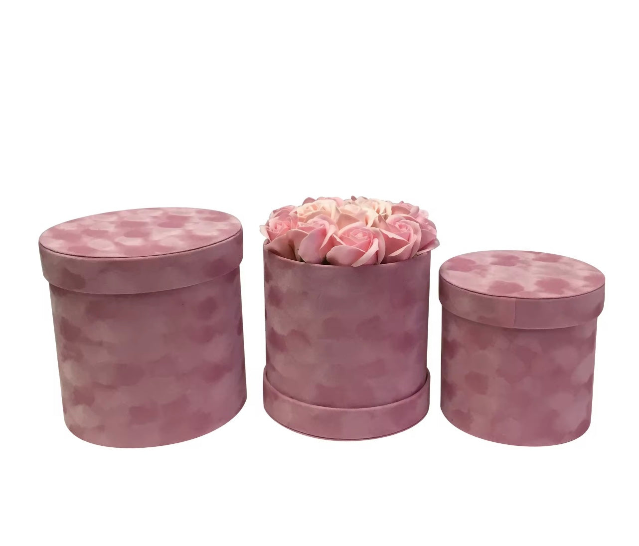 Velvet Round Flower Gift Box