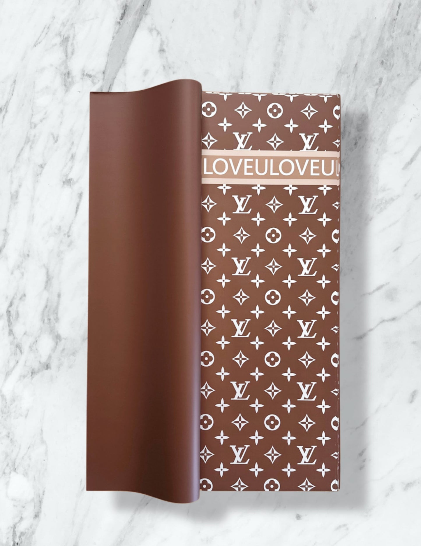 Brown & White LV Print Korean Paper
