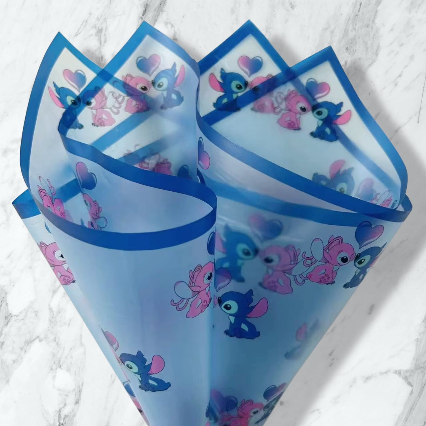 Blue Love Stitch Print Korean Paper