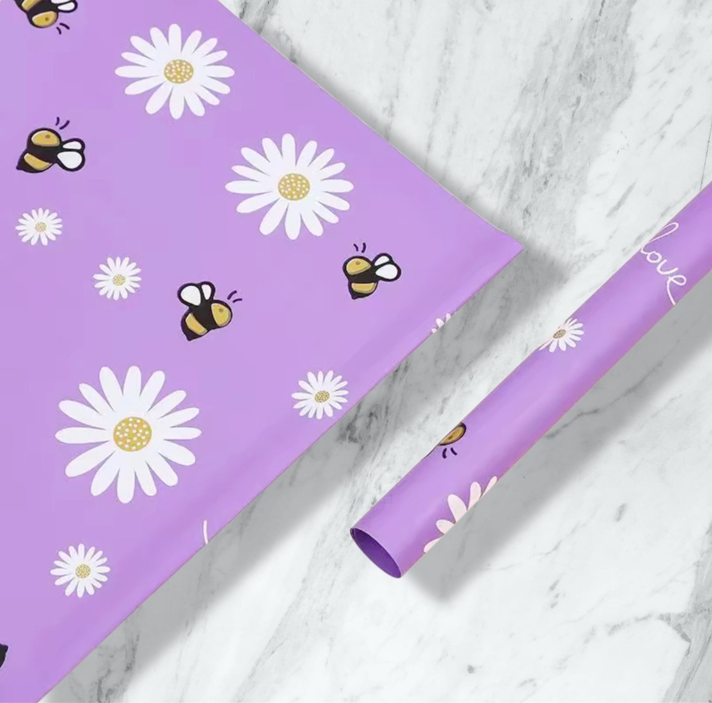 Purple Bee Print Korean Paper