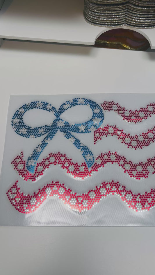 USA Flag Bow  | Spangle Transfer